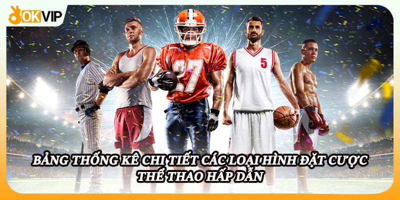 Bảng thống kê chi tiết các loại hình đặt cược thể thao hấp dẫn