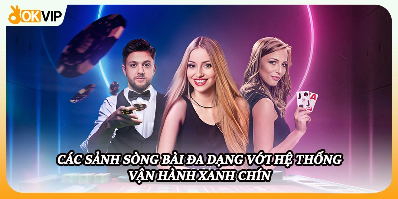 Các sảnh sòng bài đa dạng với hệ thống vận hành xanh chín