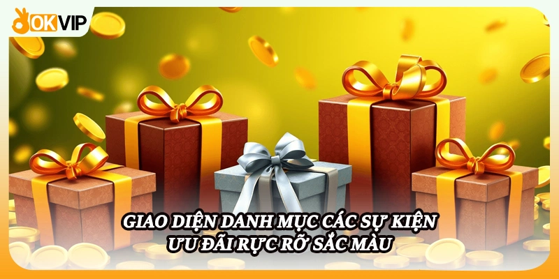 Giao diện danh mục các sự kiện ưu đãi rực rỡ sắc màu