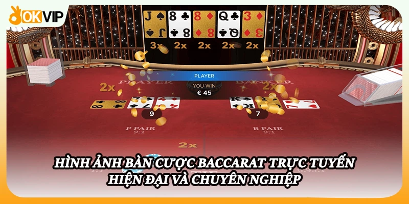 Hình ảnh bàn cược Baccarat trực tuyến hiện đại và chuyên nghiệp